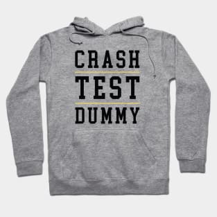 Crash Test Dummy Yellow Dark Black Text with Yellow Line Separated Hoodie